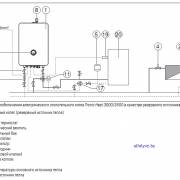 Пример подключения электрического отопительного котла Bosch Tronic Heat 3000-3500 в качестве резервного источника тепла